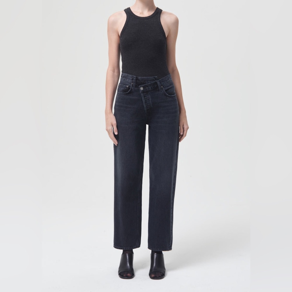 AGOLDE Criss Cross Dark Grey Shambles Wash Upsized Jean